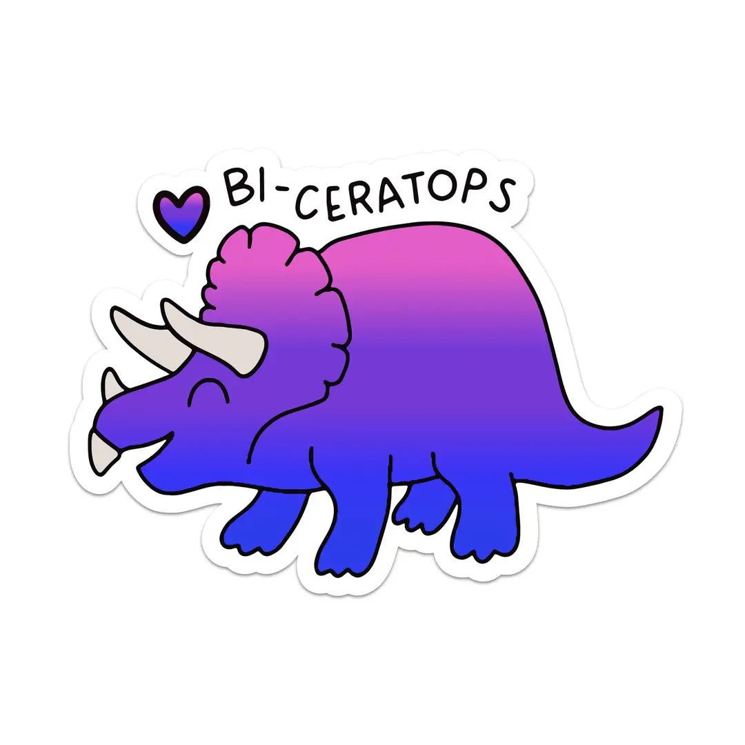 Bi-Ceratops Pride Sticker