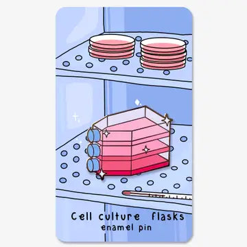 Cell Culture Flasks Enamel Pin