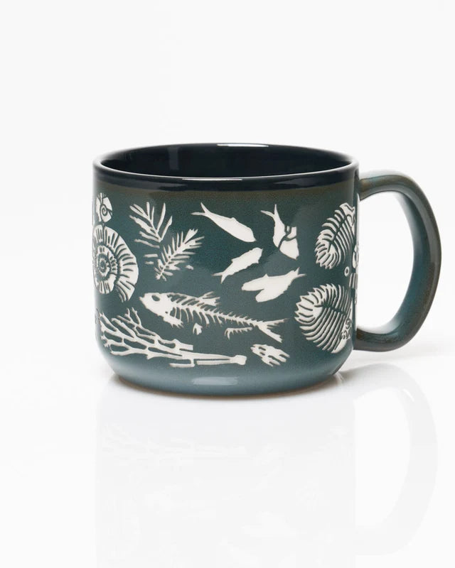 Fossils Carved Ceramic Mug