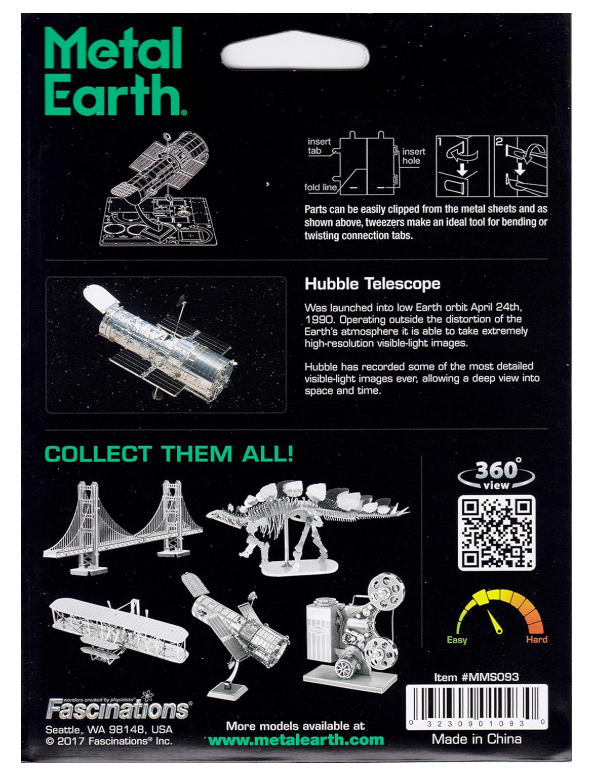 Metal Earth Hubble Telescope