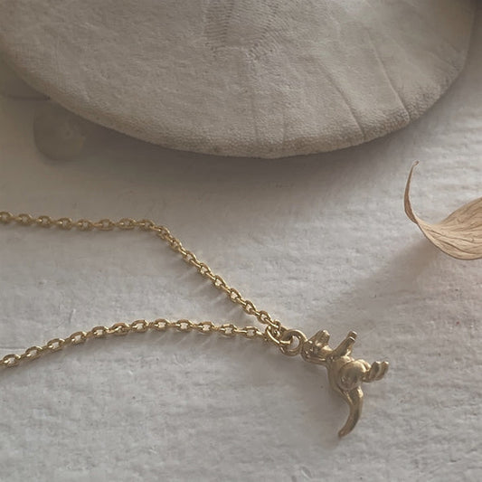 T-Rex Charm Necklace - Gold