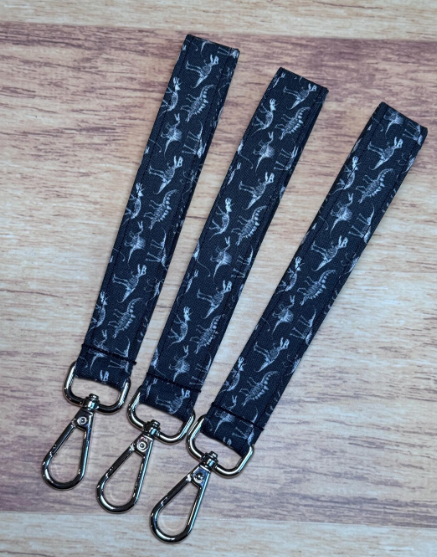 Dinosaurs Keychain Black White