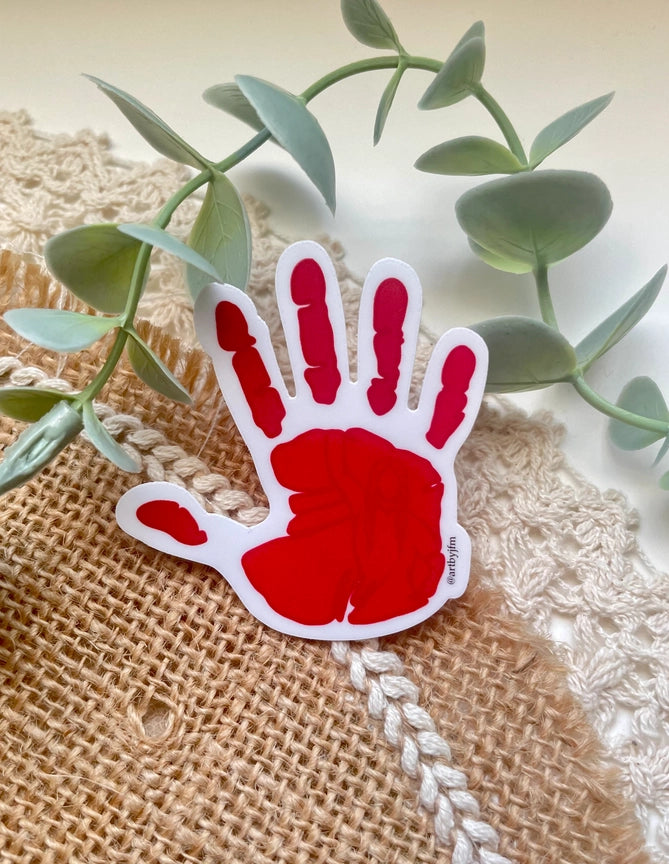 Red MmiW Hand Vinyl Sticker