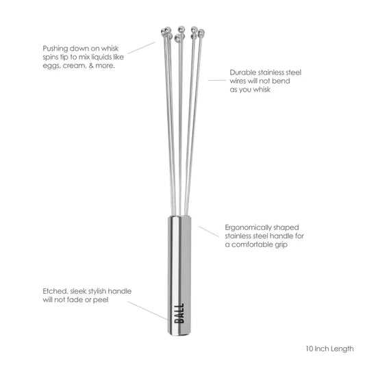 12" Hand Push Ball Whisk