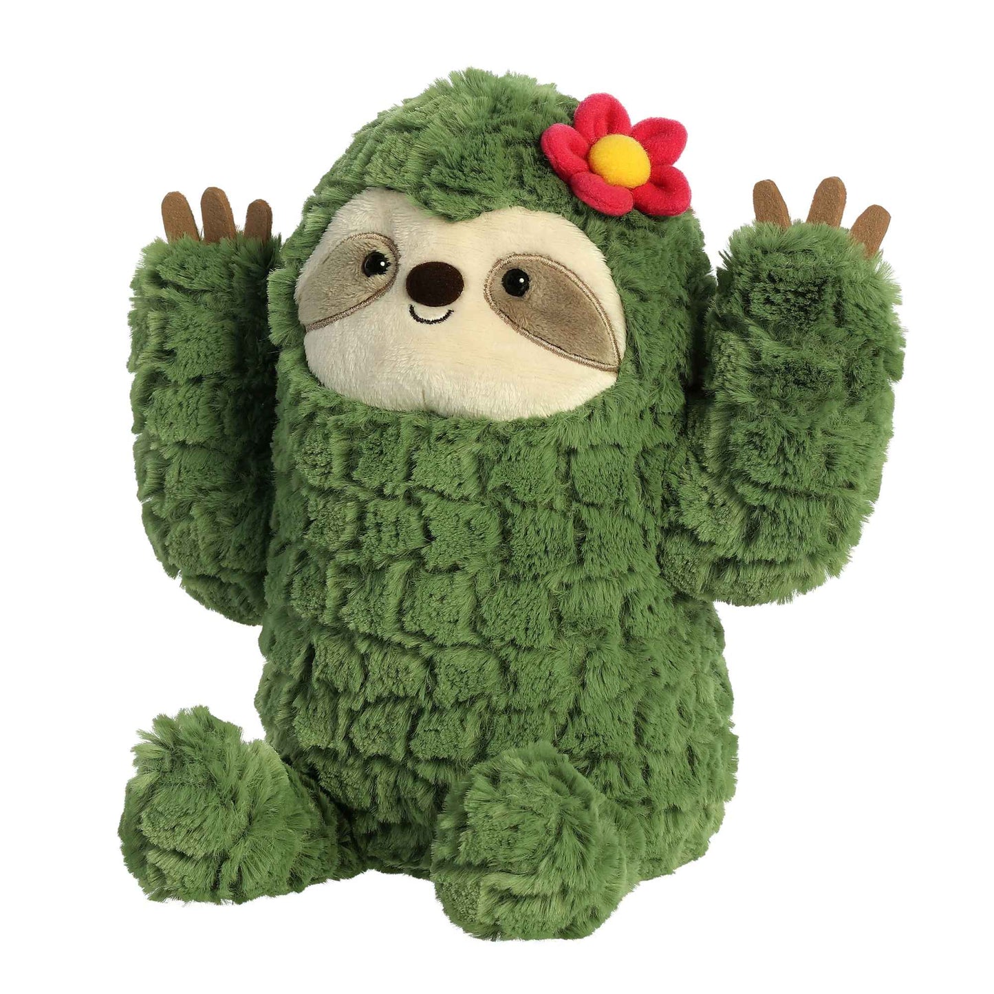 Introducing Aurora's brand new collection that will surely spike your interest! Embrace your green thumb with Cactus Sloth from the Cactus Kingdom! This Cactus Sloth is the not so prickly friend you need for your plush collection. With super soft fabric and arms raised to mimick a cactus, this Cactus Sloth is the most adorable plant friend ready for its day in the sun!