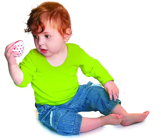 egg shakers playwell perfect size little hands clean crisp sound baby babies musically stimulating visually stimulating pattern brightly colored dots ages 0+ toy toys shaker rattle