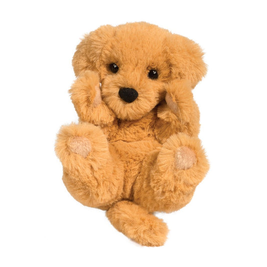 golden retriever puppy lil handful douglas adorable dog dogs doggies pooch doggo pup puppies cuddly pose cradle hand pocket crafter soft plush materials fuzzy charm love gold plush ages 2+ cute