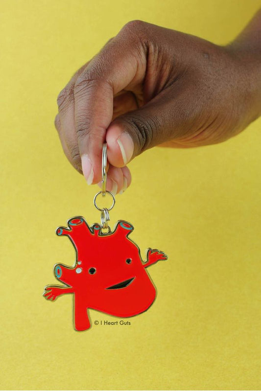 heart keychain i heart guts organ cardiovascular cardiology engraved cardboard i got the beat zinc alloy enamel doctor doctors nurse nurses medical medicine medical students unique spark joy teachers love gift happiness anatomy