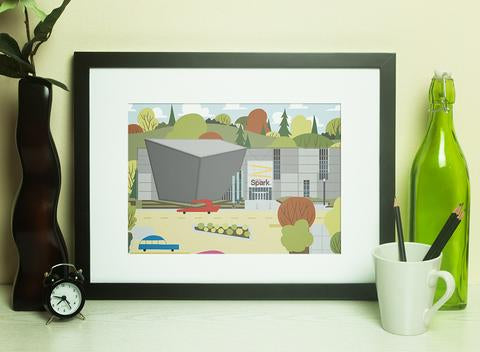 telus spark 11x14 print jason blower unique calgary landmark bordered calgary series printed matte epson archival faded resistant pigment inks tested signed dated titled clear sleeve snowalligator art artist TELUS spark