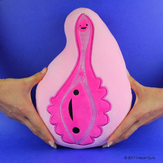 vagina vulva plush i heart guts magical clitoris face hooray for the va-jay-jay soft stuffed ages 3+ gynecology gynecologist educational unique nurse nurses nursing doctor doctors medicine medical students healthcare professionals happiness gift anatomy pins