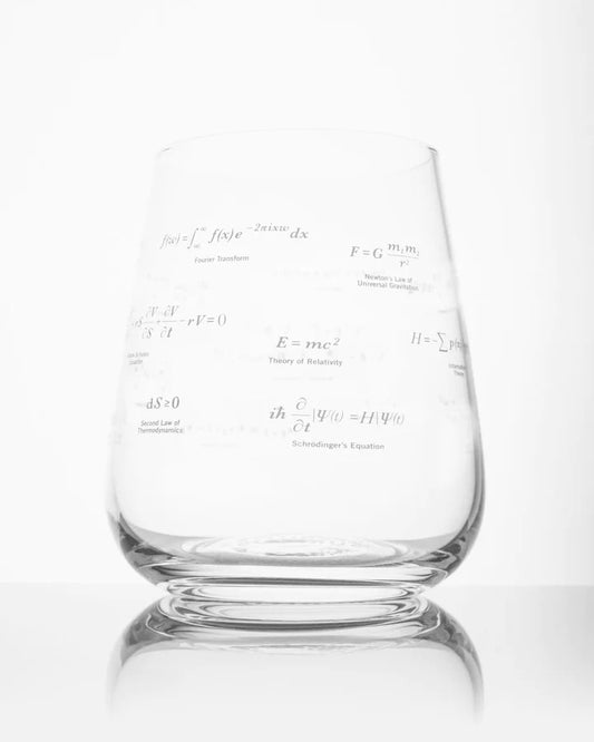 Here's a wine glass celebrating some of the math that fundamentally changed the way we understand the world. Now pour yourself a glass of wine in this Equations That Changed the World stemless glass and get to work on your latest proof