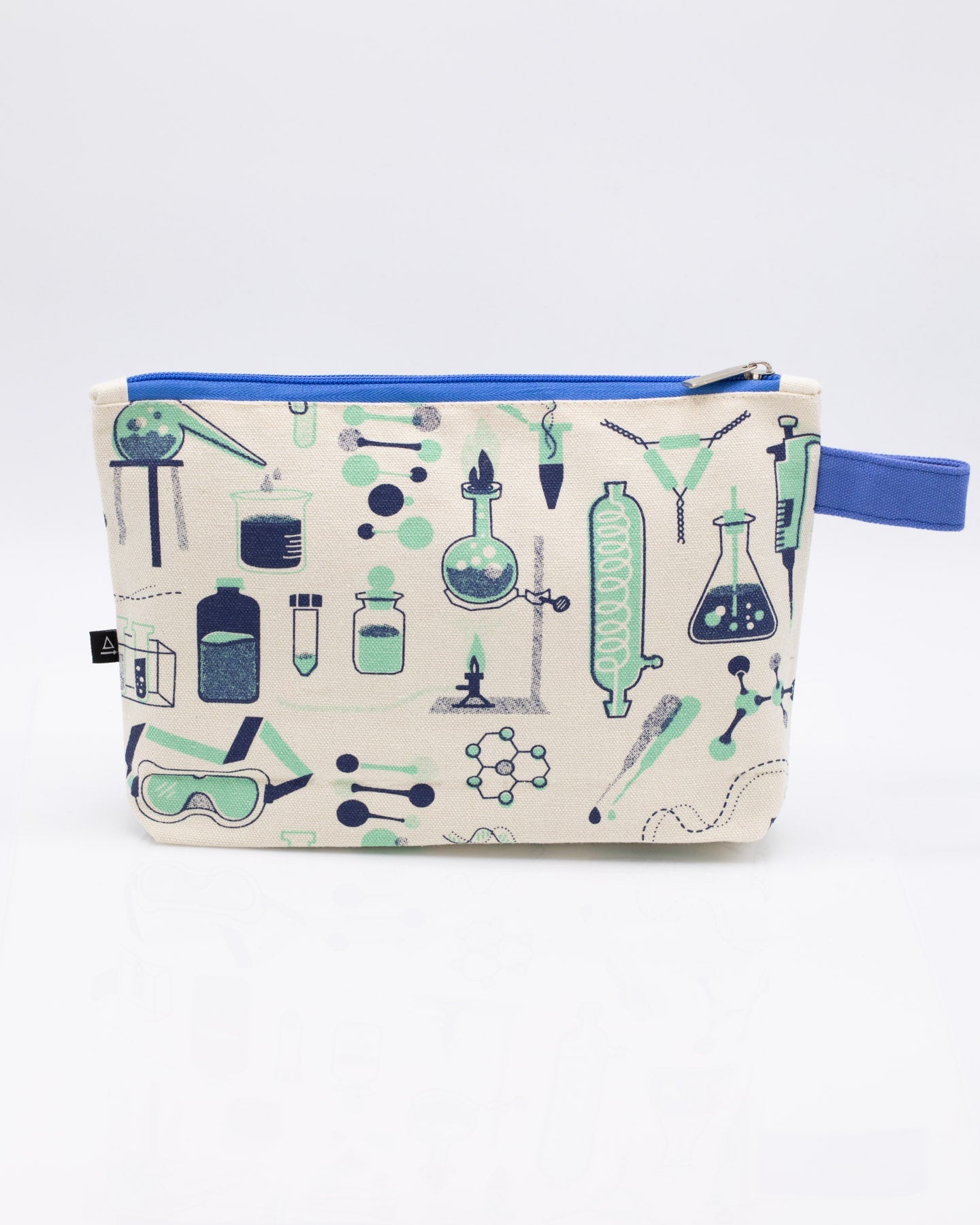 The Retro Lab Zip Bag is a funky update to your normal portable storage case.  Fill with extra pipette tubes, protective goggles, or travel toiletries for trips outside the lab.