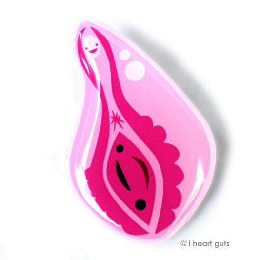 vagina vulva pin i heart guts magical clitoris face hooray for the va-jay-jay aluminum unique nurse nurses nursing doctor doctors medicine medical students healthcare professionals happiness gift anatomy pins
