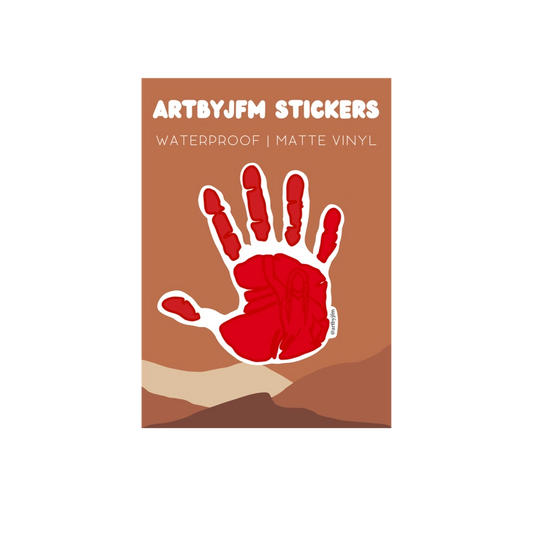 Red MmiW Hand Vinyl Sticker