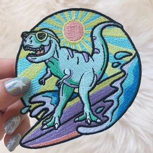 Dinosaur Surfing Patch