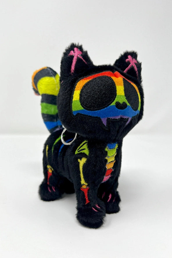 Rainbow Skelekitty Keychain