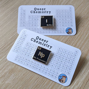 Queer Chemistry Prounoun Pins