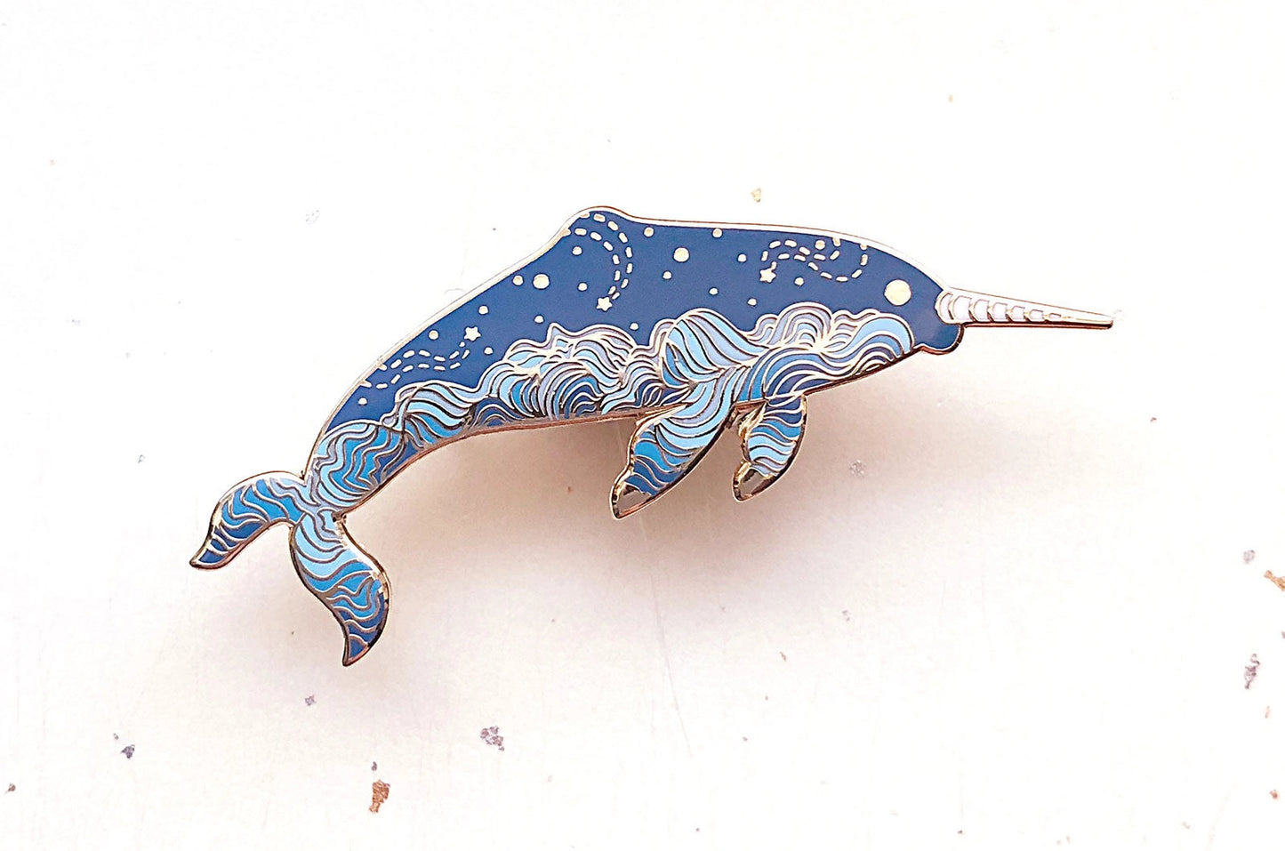 Cloudy Narwhal Enamel Pin