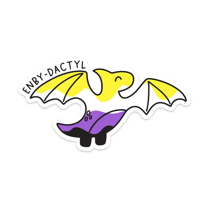 Enby-Dactly Dino Pride Sticker