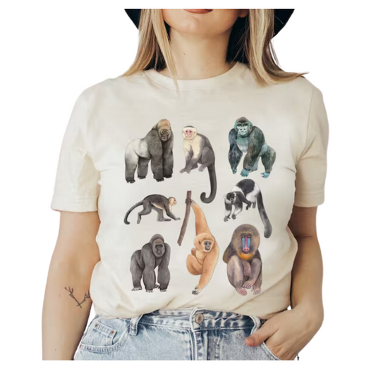 Gorillas and Monkeys T-Shirt