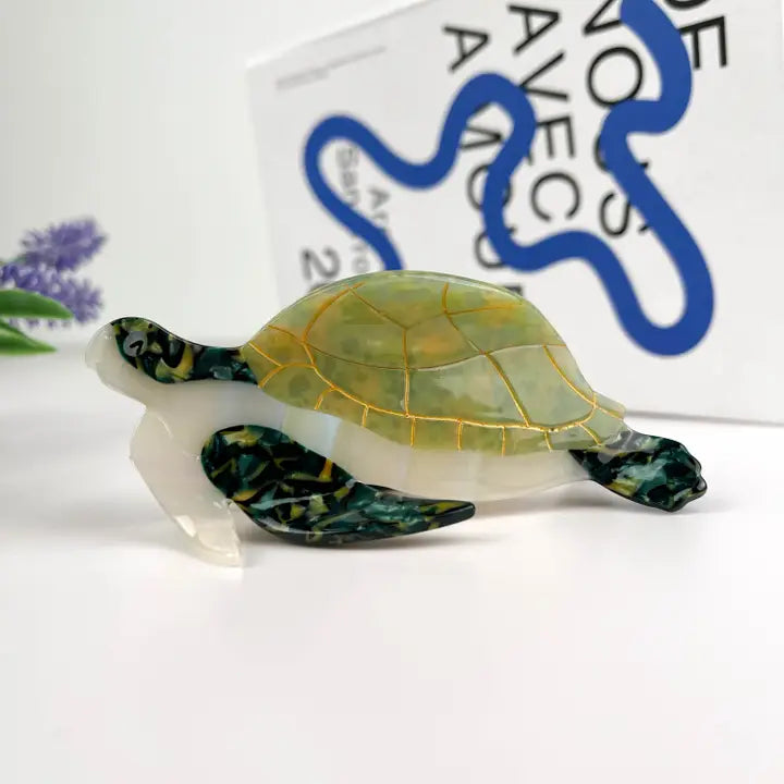 Green Turtle Hair Clip