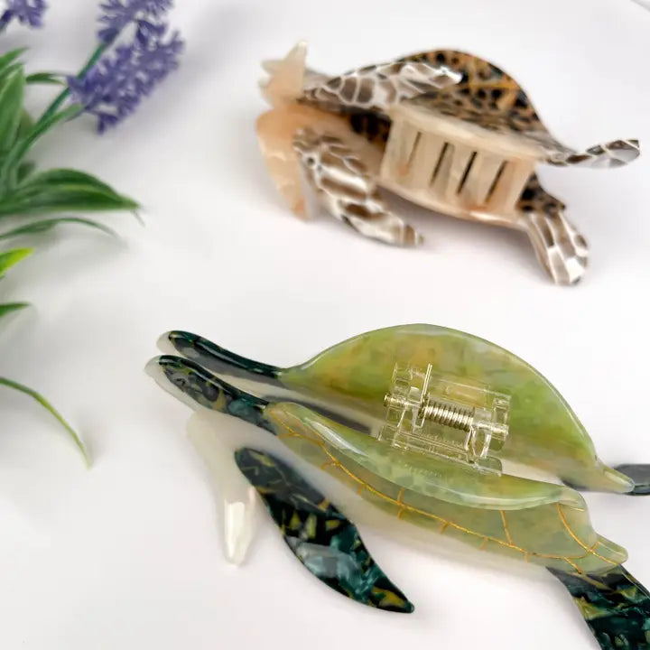 Green Turtle Hair Clip