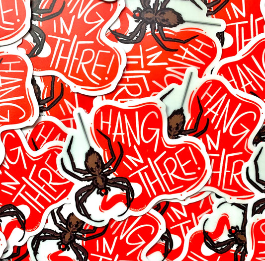 Hang in There Spider Sticker