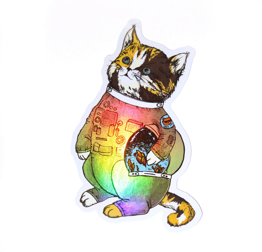 Space Cat Holo Sticker