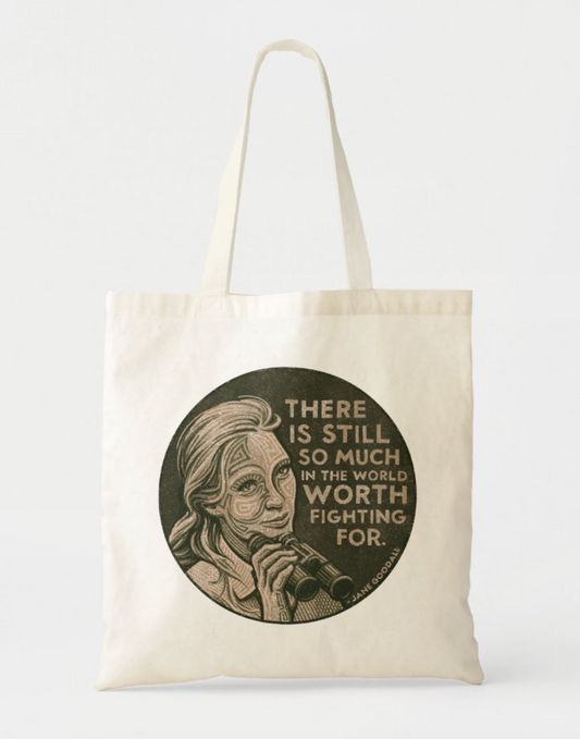 Jane Goodall Quote Tote Bag