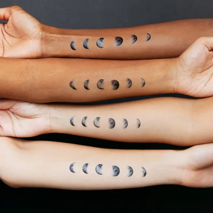 Moon Phases Tattoo Pair