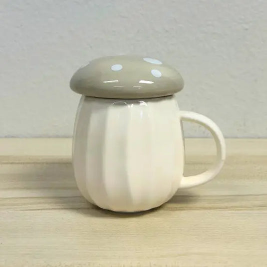 Mushroom Ceramic Mug & Lid