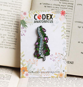 Spine With Flowers Pin