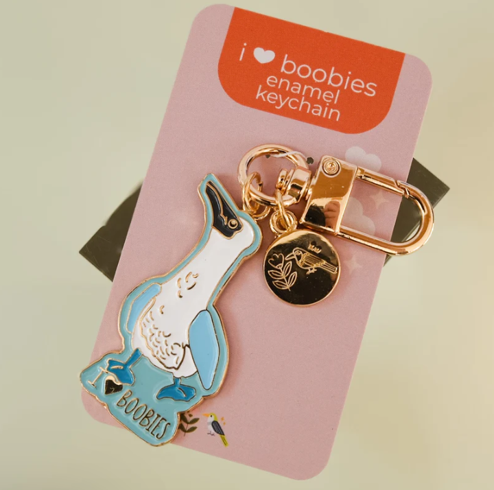 Blue Footed Booby Keychain
