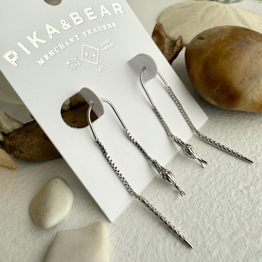 Silver Snake Threader Earrings