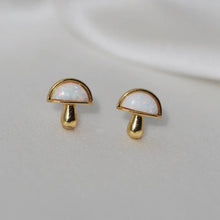 Load image into Gallery viewer, Opal Mushroom Stud Earrings

