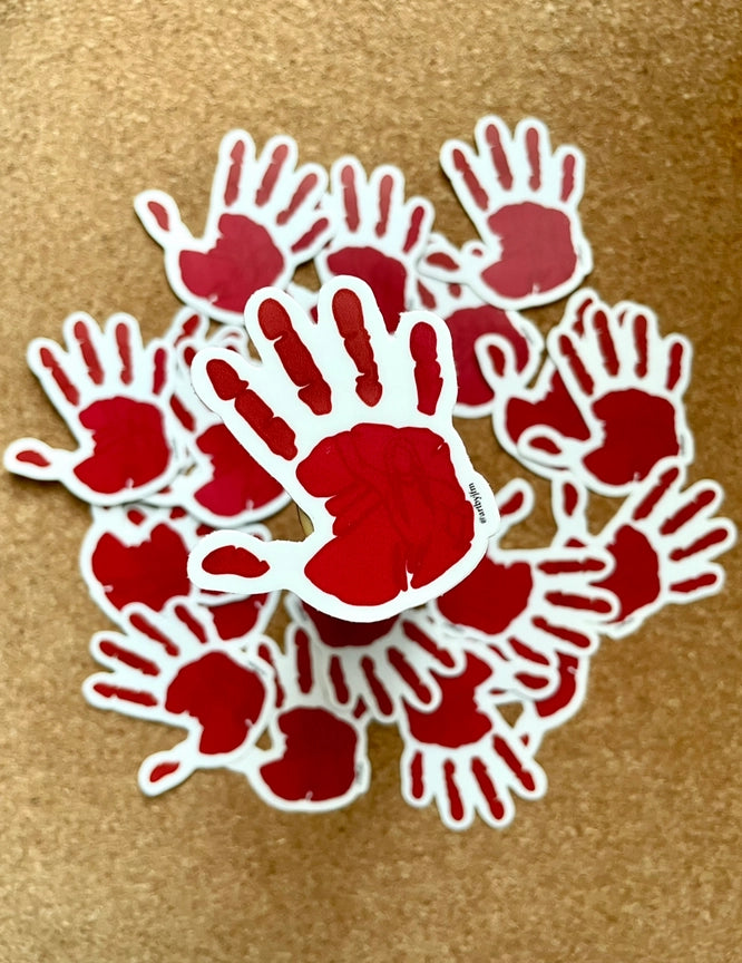 Red MmiW Hand Vinyl Sticker