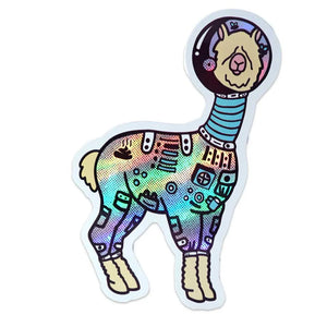 Space Llama Holo Sticker