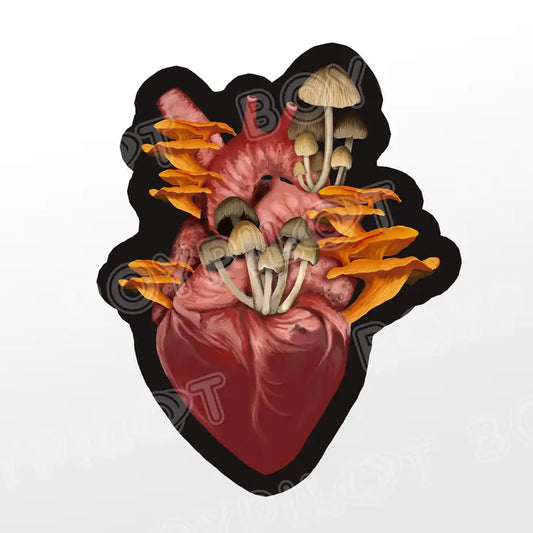 Mushroom Heart Sticker