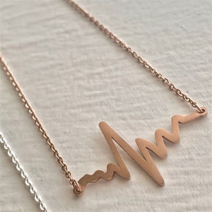 EKG Silhouette Necklace Rose Gold