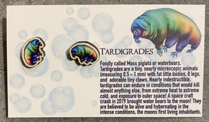 Rainbow Tardigrade Wooden Earrings
