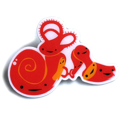 Listen up! Celebrate the magic of sound with this inner ear lapel pin. Gift it to your fave audiologist or otolaryngologist; they can celebrate their specialty on a lab coat. 
