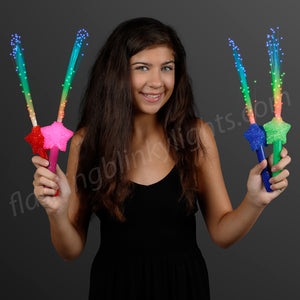Wish upon a LED Shooting Star Sparkling Fiber Optic Wand! These colorful assorted Fiber Optic Wands are great to pass around as party favors for parties, birthdays, or Halloween. Children and adults will love to play and wave these wands around!