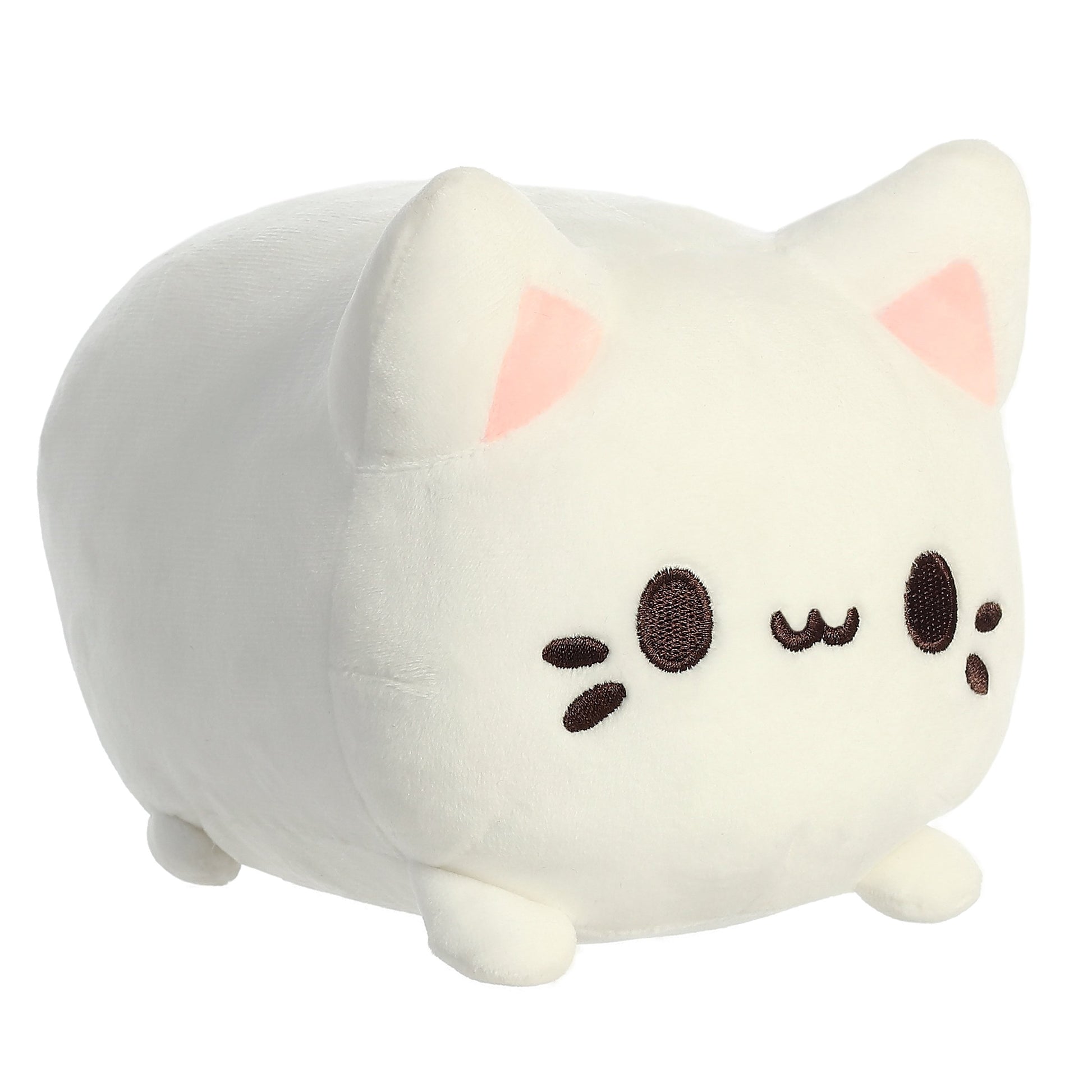 Made with milk, egg, and sugar, this custard Meowchi has a delightful vanilla taste! The custard Meowchi is overstuffed and made from a wonderfully soft minky fabric with embroidered features!