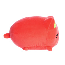Load image into Gallery viewer, Tasty Peach is a kawaii-filled collection featuring Japanese-inspired desserts combined with adorable characters! Refreshing and sweet, this Guava Meowchi is fruit-sensation! A bright red-orange with green inner ears, this Guava Meowchi is an overstuffed mochi cat plush that has the perfect facials when you&#39;re dreaming about food.
