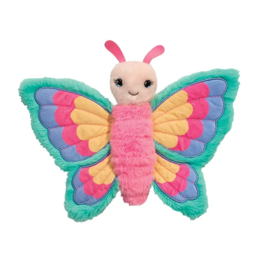 Bursting with color, Britt the plush Butterfly finger puppet makes for an exciting sight! Gaze into Britt’s turquoise eyes and let your imagination carry you both to a vast field of flowers where the two of you can explore togethe