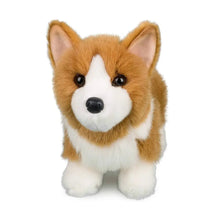 Load image into Gallery viewer, Louie, our Corgi stuffed animal is as handsome as he is cuddly! Featuring a soft plush coat of white and golden fur and engaging brown eyes, this little dog is designed to be both realistic and lovable.
