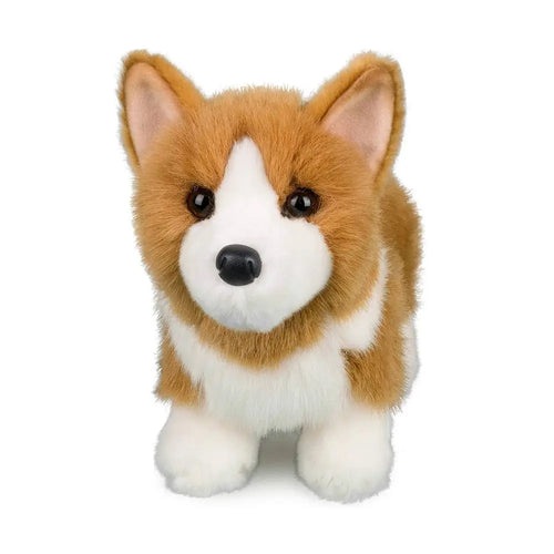 Louie, our Corgi stuffed animal is as handsome as he is cuddly! Featuring a soft plush coat of white and golden fur and engaging brown eyes, this little dog is designed to be both realistic and lovable.