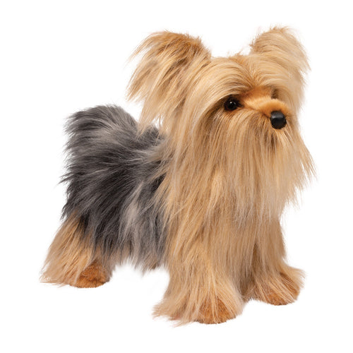 When you catch sight of Brenton the Yorkie stuffed animal, you might just have to look twice, this feisty pup is so lifelike! Fans of the Yorkshire Terrier will be delighted with Brenton’s breed specific colors and markings. His luxurious coat is made with realistic long pile faux fur, soft to the touch and fun to brush and style.