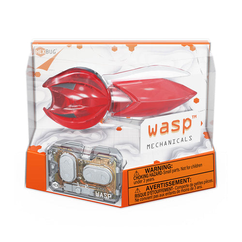 Wasp is joining the ranks of the HEXBUG robotic creatures! Like the other robotic bugs, Wasp has a translucent design sparking interest in young minds of the inner workings of robotic creatures. Use the IR remote control to make Wasp move in a life-like crawling motion!