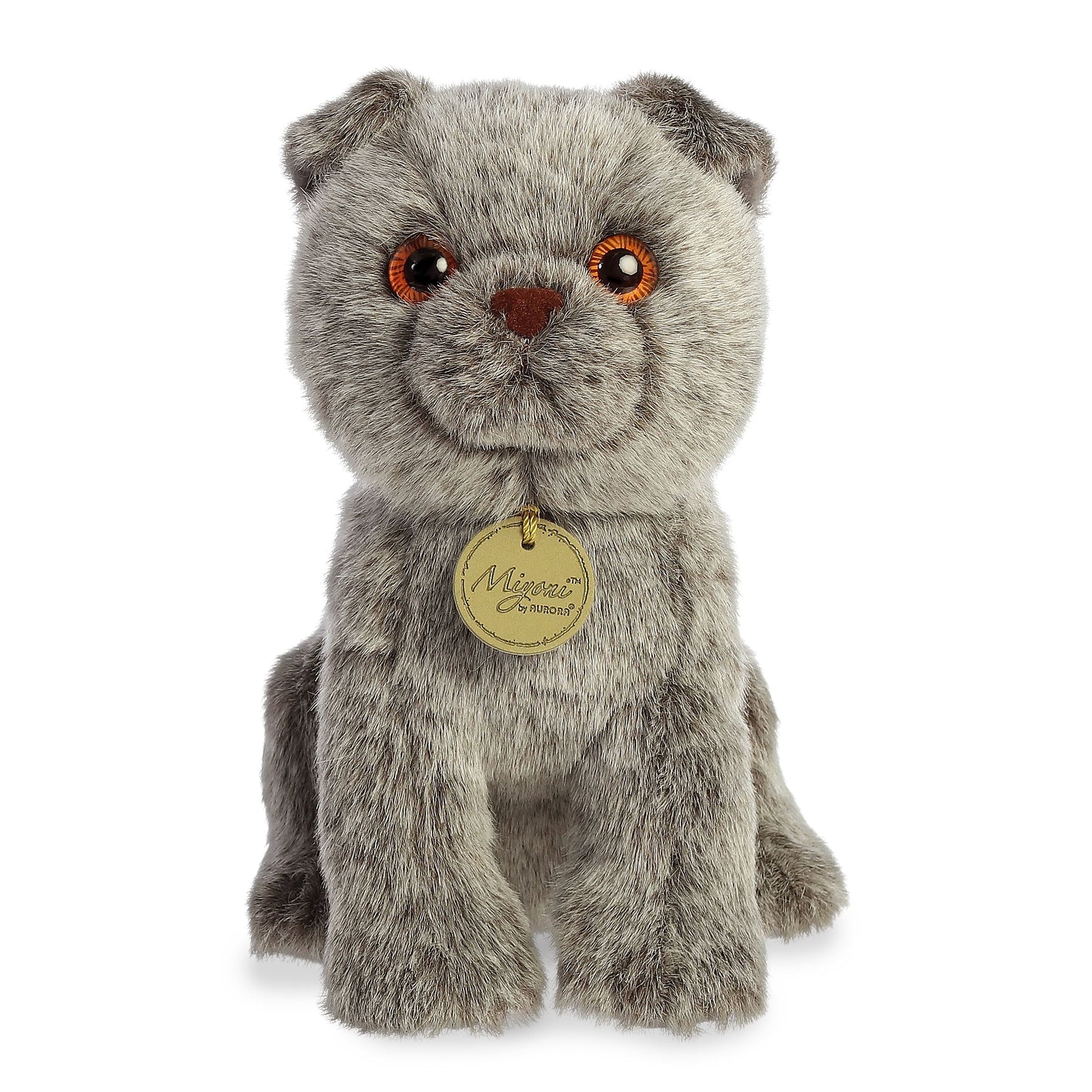 Miyoni features your favorite animals in plush form with a simultaneously realistic and adorable design! This Scottish Fold is a special cat breed where its ears are genetically bend into a curved position